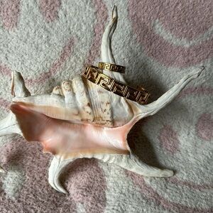 Versace Greca BUNDLE Vintage Motif Unisex Ring Size 7 and Matching Cuff Bracelet